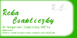 reka csapliczky business card